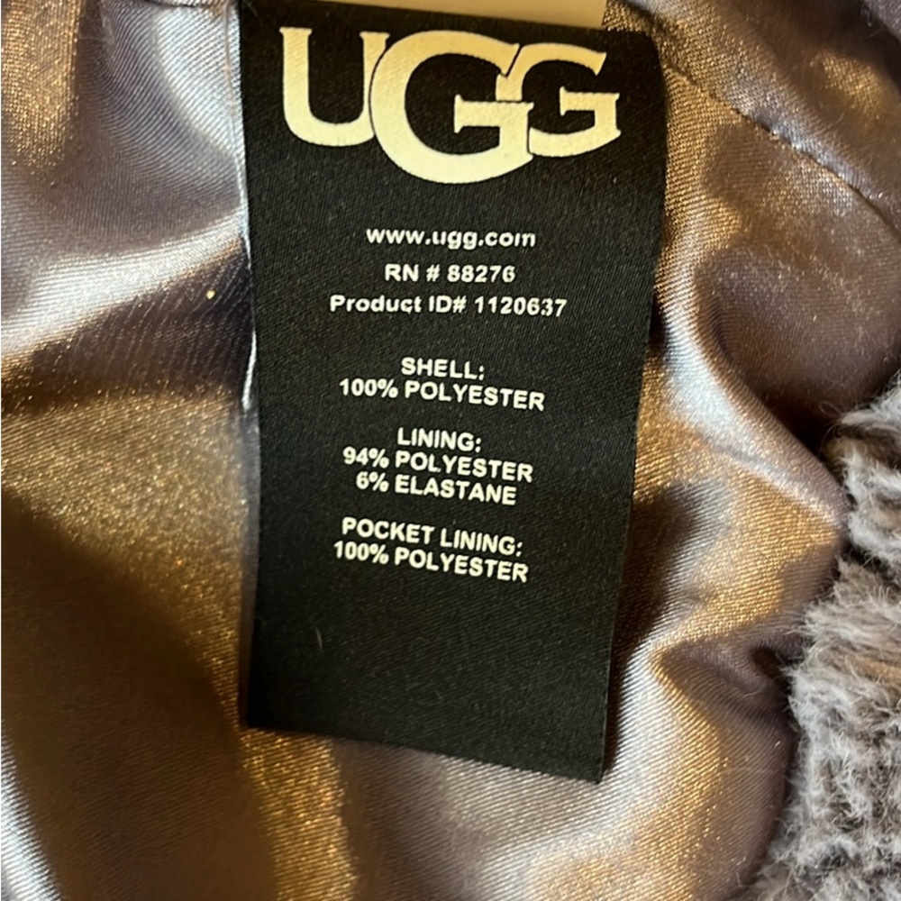 UGG - Koko Faux Fur Hooded Jacket, Gray, only worn once, mint condition, M - Picture 6 of 8